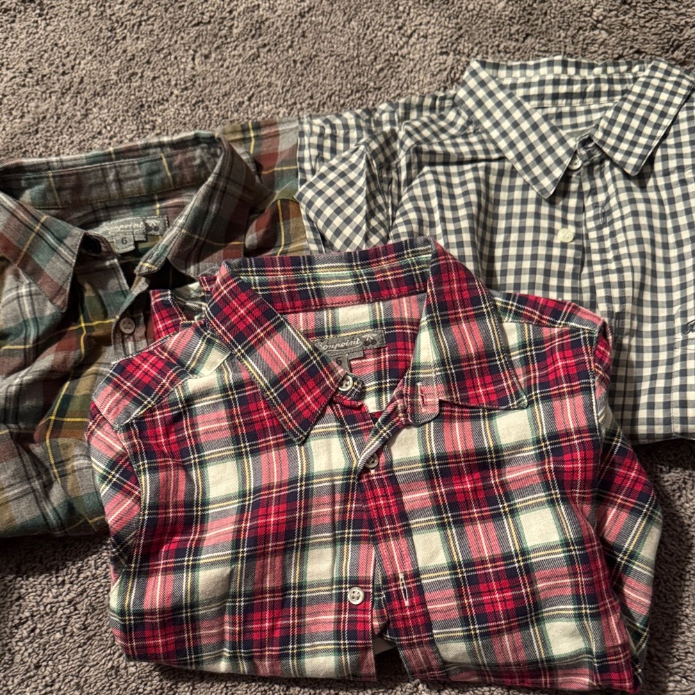 Bonpoint boy’s  Plaid and Checkered Shirt Set